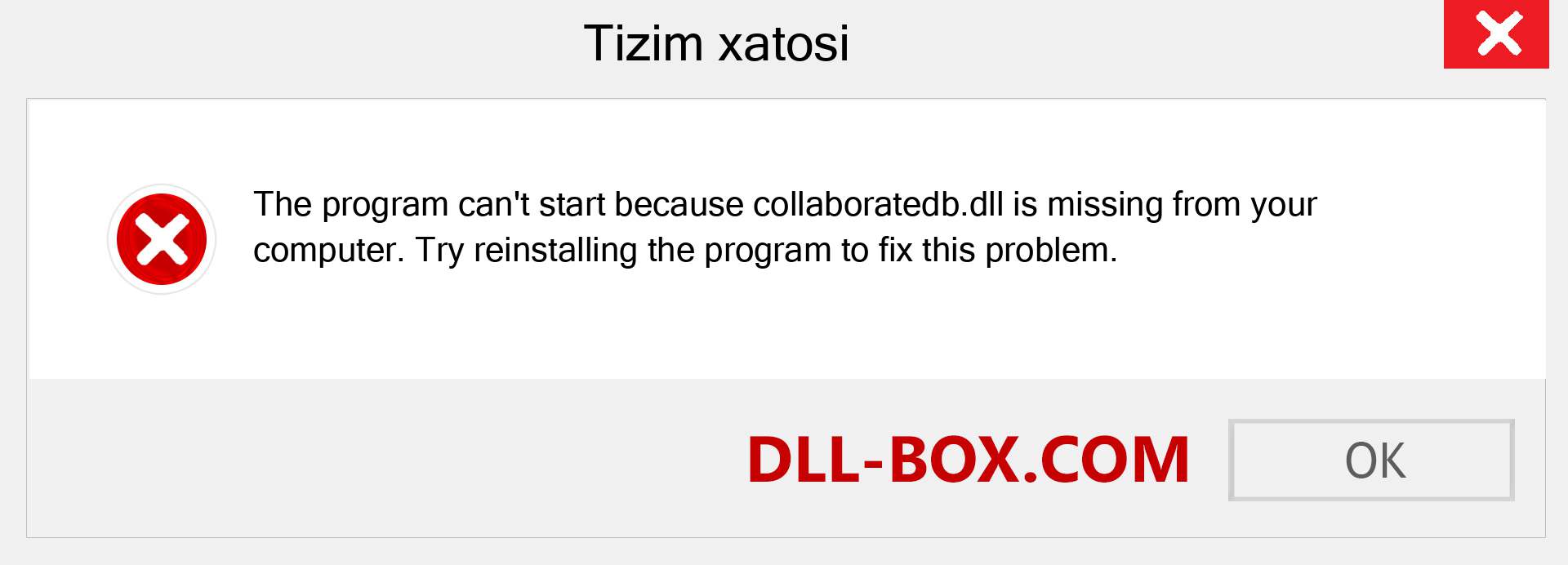collaboratedb.dll fayli yo'qolganmi?. Windows 7, 8, 10 uchun yuklab olish - Windowsda collaboratedb dll etishmayotgan xatoni tuzating, rasmlar, rasmlar